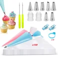 thumbnail image 1 of Piping Bags And Tips Set - 100 12Inch Disposable Pastry Piping Bags For Cookies, 1 of 6