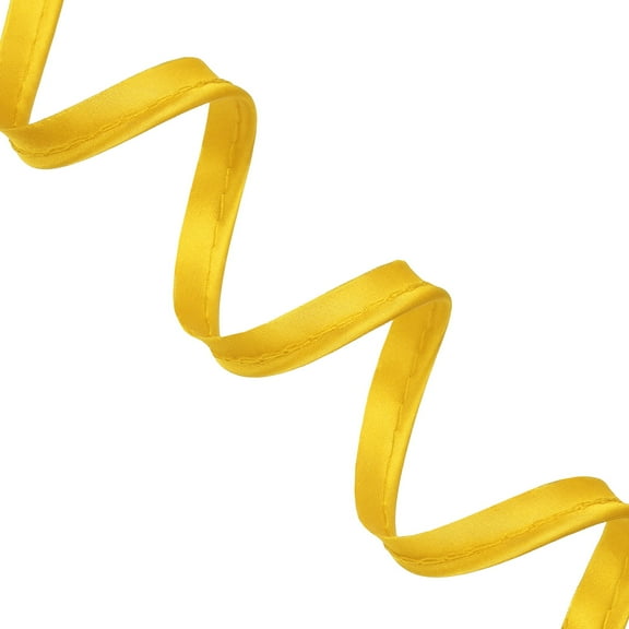 Piping Bias Tape 1/2 Inch 11 Yards Piping Trim with Cotton Core Lip Cord Trim for Sewing Binding Hemming Cushions DIY Decor Crafts, Gold Yellow