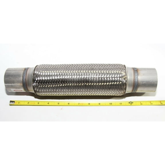 Piping Connector 2.25" ID 14" Overall Length w/10" Double Braided SS Flex Pipe
