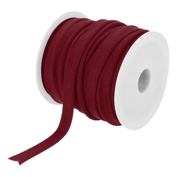 Uxcell 1Pcs Piping Cord Trim Piping Tape for Sewing DIY Crafting Fabric Edge Trim Wine Red 1/2" x 20 Yard