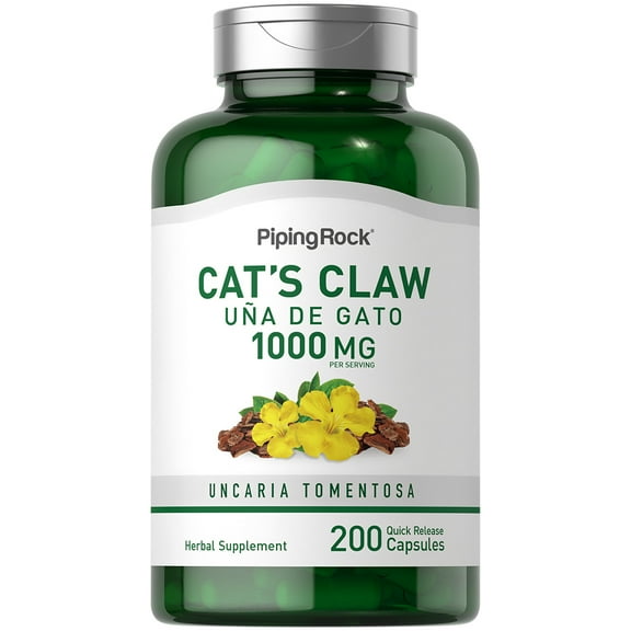 Cat's Claw Capsules 1000mg | 200 Count for Men and Women | by Piping Rock