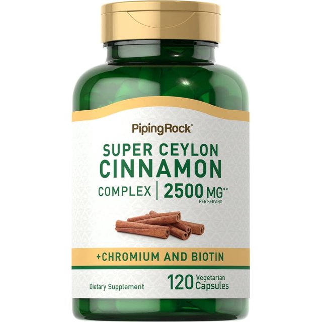 Piping Rock Ceylon Cinnamon Capsules 2500mg 120 Pills Complex