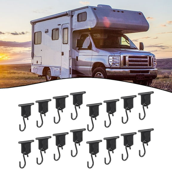 Piping Strip Hooks Pack Of 16 Rv Awning Hooks, Camping Piping Rail Hook S-Shaped Hook For Camping Tent Caravan Rv Accessories