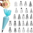 thumbnail image 1 of Piping Tips, 26 Pieces Frosting Piping Kit Stainless Steel Icing Tips, Pastry Tips for Cake Decorating with Reusable Piping bag and Coupler$$Home Decor, Kitchen, & Other, 1 of 6