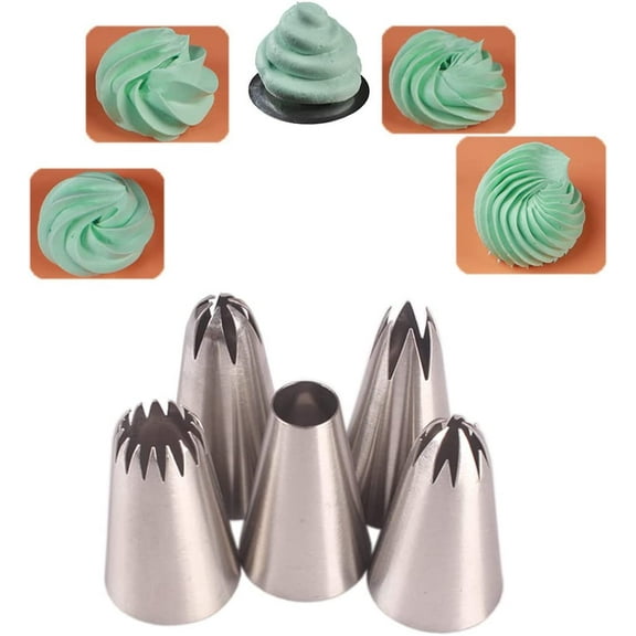 Piping Tips Large Pastry Tips Set Cake Cream Decorating Tips for Frosting Icing Piping Nozzle For Cupcakes Cakes Cookies(1A 1C 1E 356 9FT)