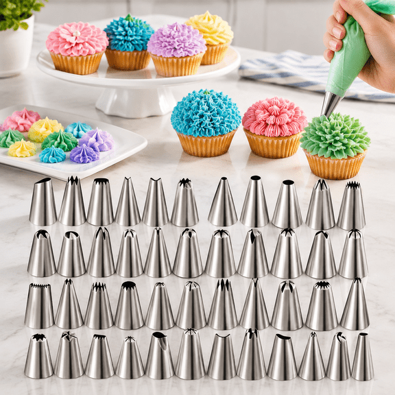Piping Tips Set, 48 Cake Decorating Tip