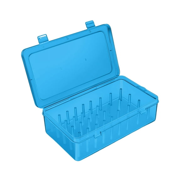 Piping Tips Storage Box With Fixed Pins, 42 Pegs To Upright And Organize, Stackable Clear Case For Cake Decorating Tools, Easy View And Clean Design