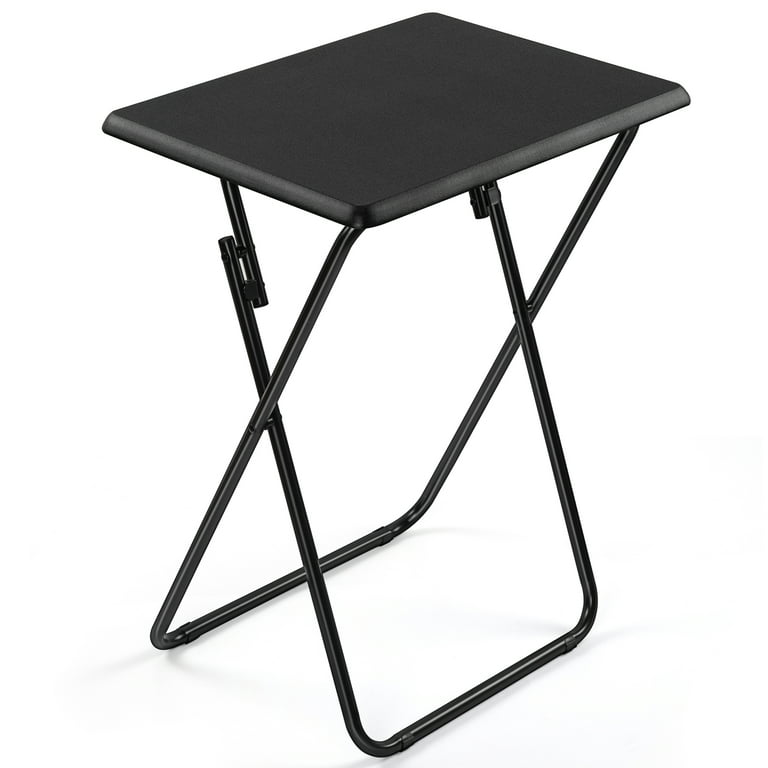 Pipishell Folding TV Tray Table & Snack Table Tray for Home Office,14.9D x  18.8W x 26H inch Black