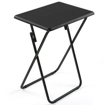 Pipishell Folding TV Tray Table & Snack Table Tray for Home Office,14.9"D x 18.8"W x 26"H inch Black