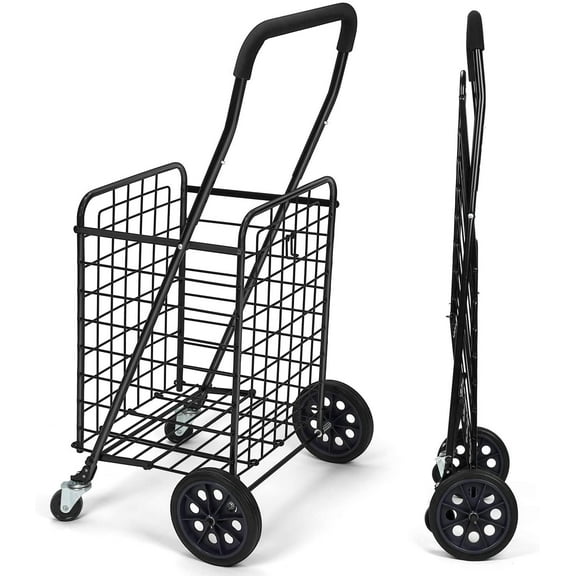 Pipishell Shopping Cart with Dual Swivel Wheels for Groceries