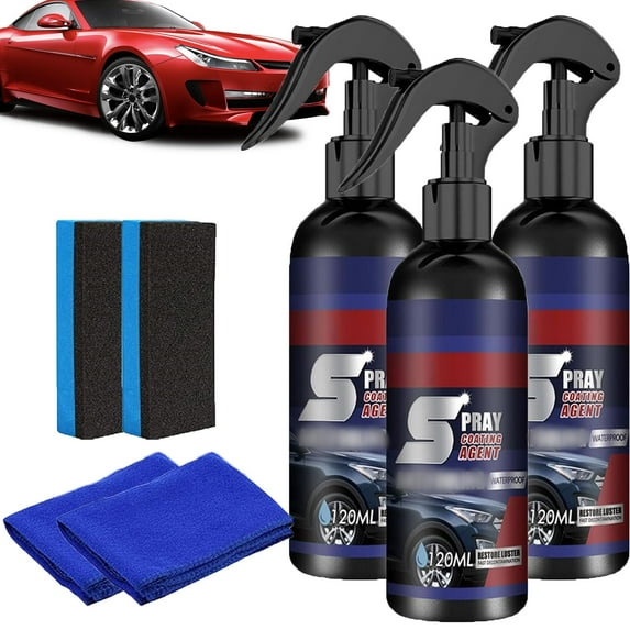 Pipiup Car Wax, Pipiup Ceramic Coating, Newbeeco Limpiador De Carro, Quick Effect Coating Agent,Multifunctional Car Restore Spray,3 in 1 High Protection Quick Car Coatingspray, Waterless Car Wash (3)