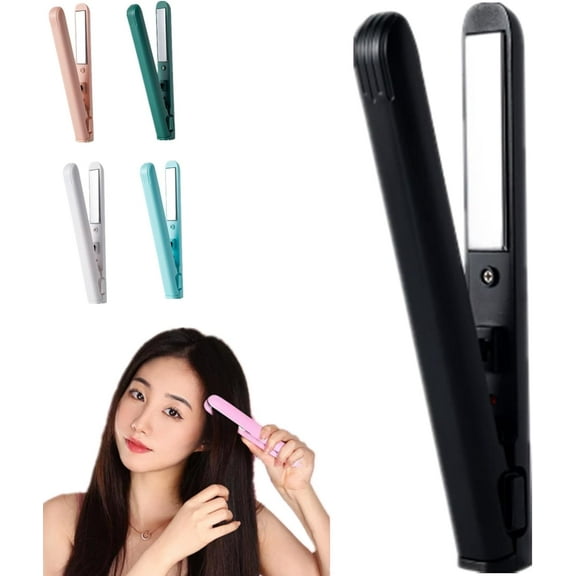 Pipiup Mini Portable Dual Purpose Curling Iron, Ceramic Mini Dual Voltage Hair Curler for Short Thin Fine Hair