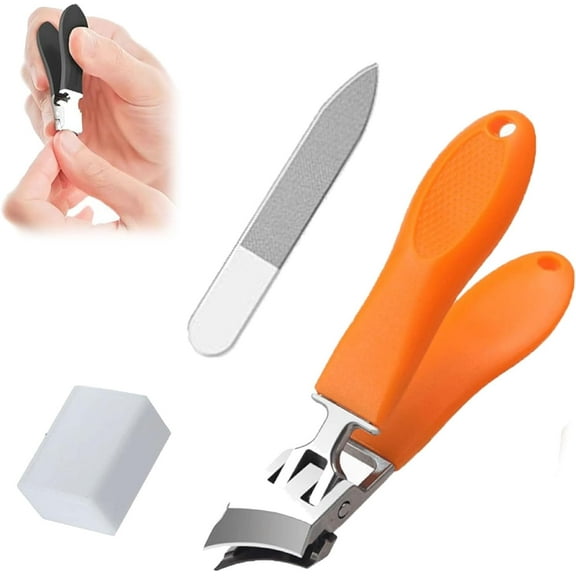 Pipiup Nail Clippers, Wide Jaw Opening Anti-Splash Slanted Nail Clipper, Portable Ultra Sharp Nail Clippers for Women and Men