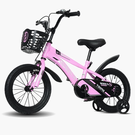 NEORIVER 14" Kids Bikes for Girls and Boys, Kids' Bicycles with Training Wheels, Ages 3-5 Years