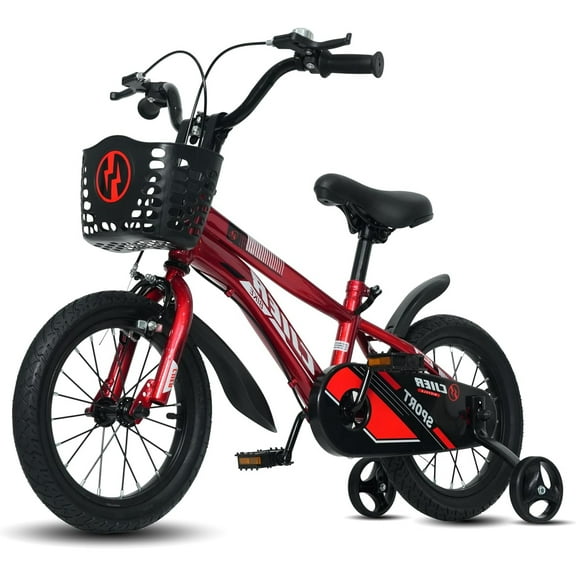Pipleo 14" Kids Bikes for Girls and Boys, Kids' Bicycles with Training Wheels, Ages 3-5 Years