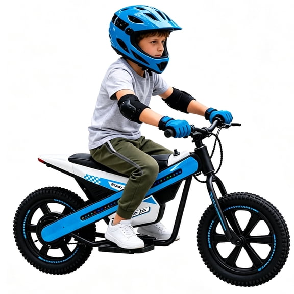 NEORIVER 24V Kids Electric Dirt Bike, 300W 7Ah Battery, Flashing LED Lights, 2 Speed Settings & Music Function, Electric Bike for Ages 6+