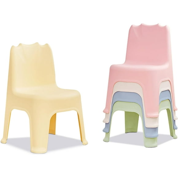 Pipleo 5Pcs Stackable Kids Plastic Chairs, Multicolor