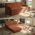 thumbnail image 1 of Pipleo 81.5" Convertible Sofa Bed, Oversized Corduroy Modular Boneless Couch with 2 Pillows, Pull Out Couch with Fixed-Shape Frame, Foldable Sleeper Sofa for Living Room, 1 of 9