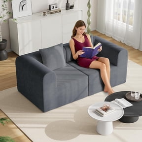 68.7" Modular Sectional Sofa with Deep Seating, Very Easy Assembly, Pipleo Modular L-Shaped Couch with High-Density Memory Foam for Living Room, 2 Seats