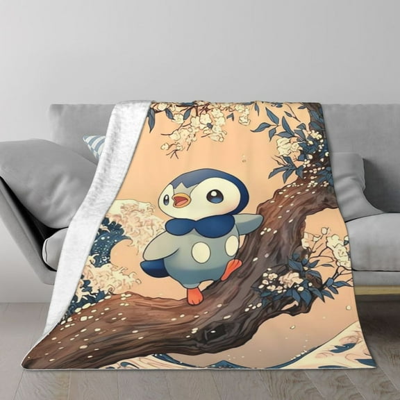 Piplup Blanket Decorative Flannel Throw Blanket , Lightweight Cozy Blanket for All Seasons 50x40