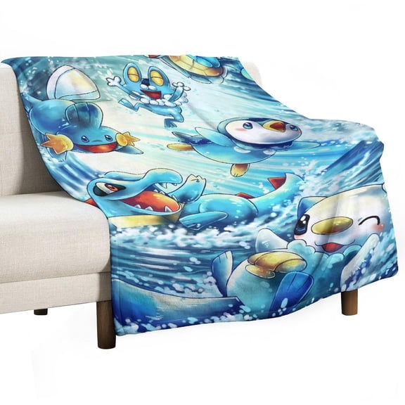 Piplup Blanket Super Soft Cozy Warm Plush Throw Blanket for Boys Girls Kids, Lightweight Fuzzy Flannel Blankets for Couch Sofa Bed Travel Camping Gifts 50"x70"