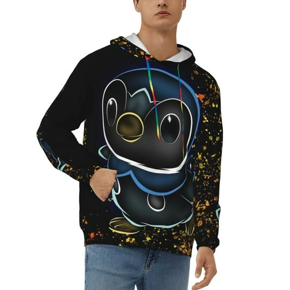 Piplup Men's Hoodie Novelty Pattern Long Sleeve Unisex Pullover Hoodies Casual Hooded Sweatshirt with Pocket
