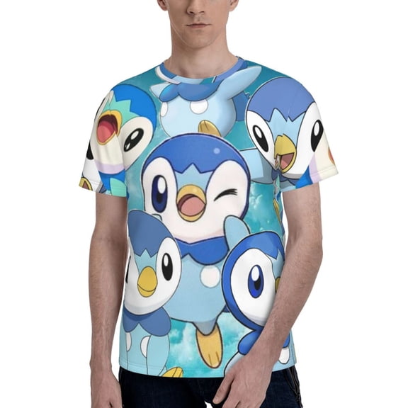 Piplup T Shirt For Men Women, Graphic Print Casual Unisex Short Sleeve Summer Funny Top Tees Shirt