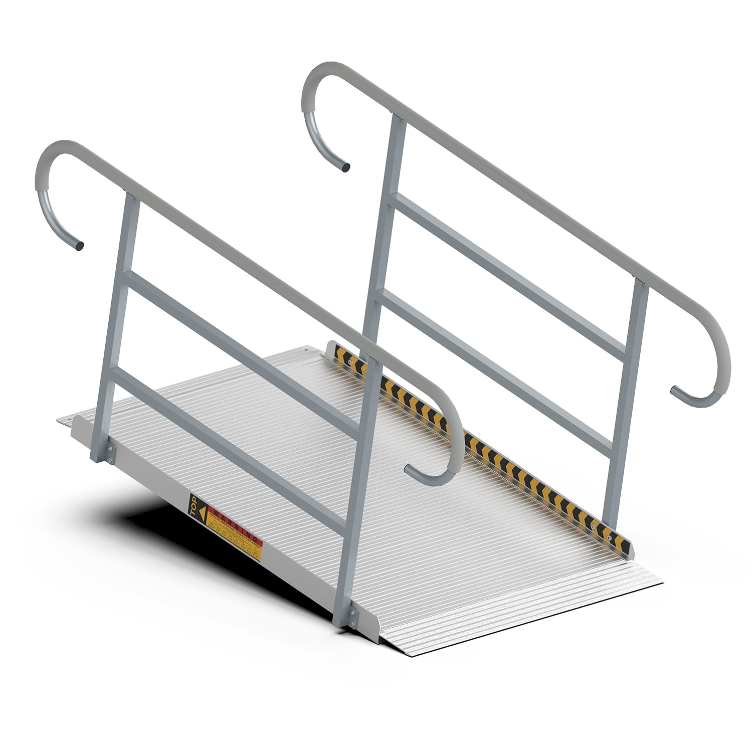 Ghandiicapped Ramp Pipopa 5' L Silver Spring Aluminum Mobility Ramp with Dual Handrails ...