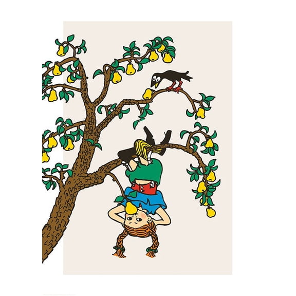 Pippi Longstocking In The Tree Print Wall Art, Modern Wall Decor For Living Room Bedroom, 16x24 UNFRAMED
