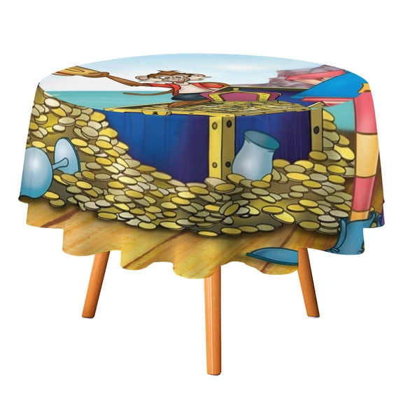 Pippi Longstocking-Theme Round tablecloth has an iconic print, fits most tables, and is easy to care for perfect gifts for fans friends and family.diameter60''(152cm)
