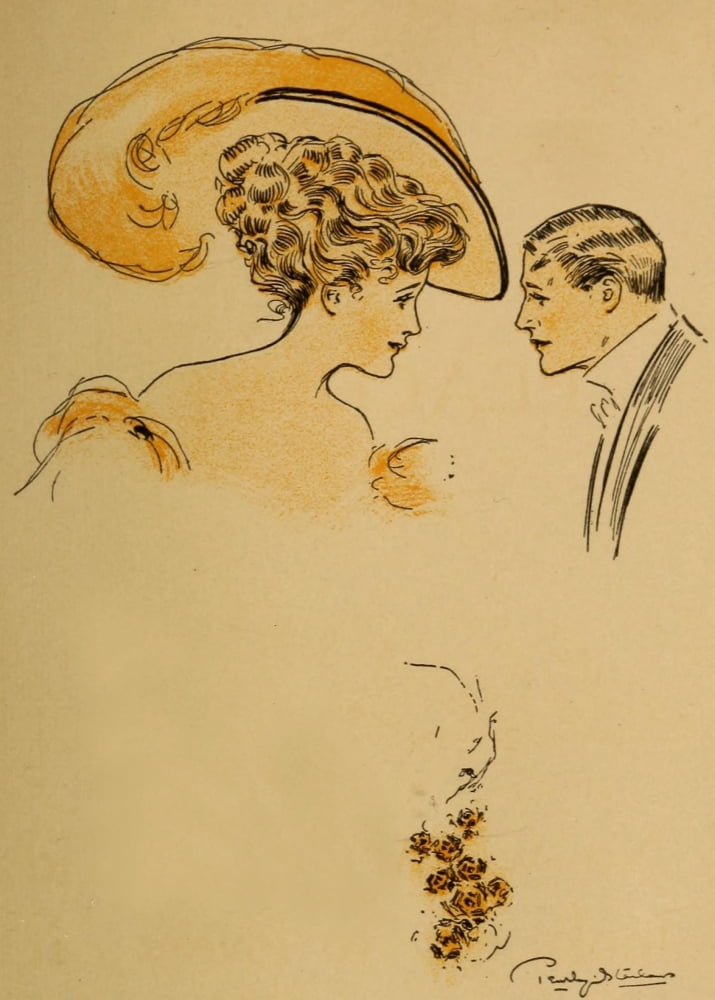 Pippins & peaches 1909 Man and woman Canvas Art - Penrhyn Stanlaws (18 x 24)