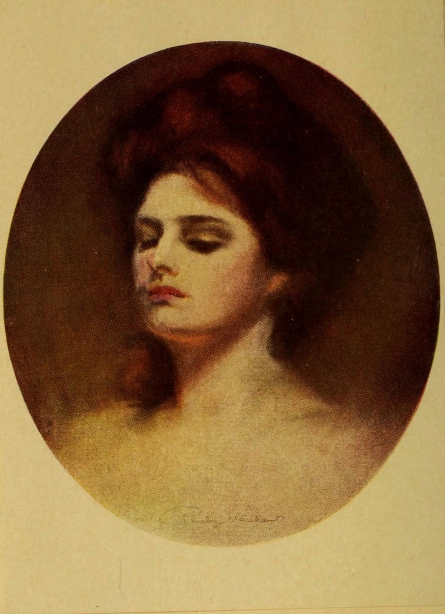 Pippins & peaches 1909 Womans head Canvas Art - Penrhyn Stanlaws (18 x 24)