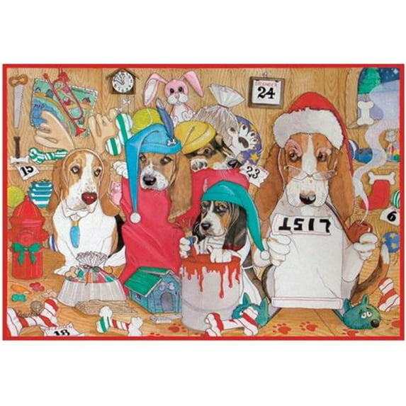 Pipsqueak Productions C445 Basset Holiday Boxed Cards