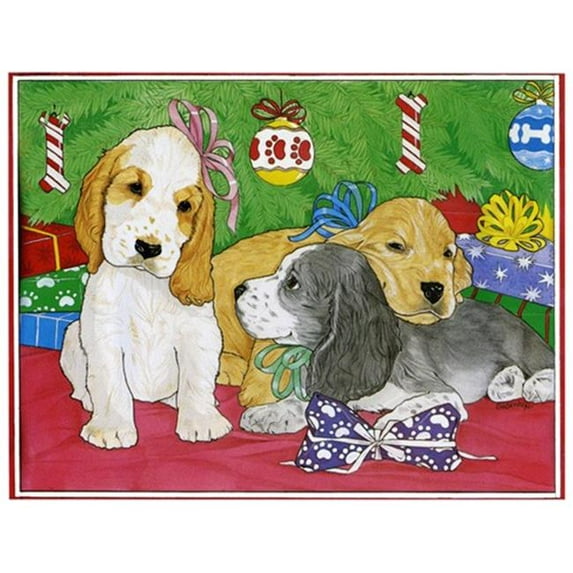 Pipsqueak Productions C466 Holiday Boxed Cards- Cocker Spaniel English Mix