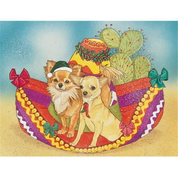 Pipsqueak Productions C934 Holiday Boxed Cards- Chihuahua Long Hair And Short