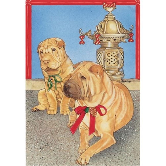 Pipsqueak Productions C937 Holiday Boxed Cards- Shar-Pei