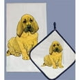 thumbnail image 1 of Pipsqueak Productions DP401 Bloodhound Dish Towel And Pot Holder Set, 1 of 1