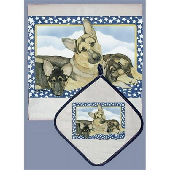 Pipsqueak Productions DP824 German Shepherd Dish Towel And Pot Holder Set