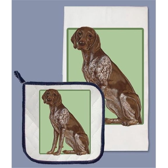 Pipsqueak Productions DP951B German Pointer Dish Towel And Pot Holder Set