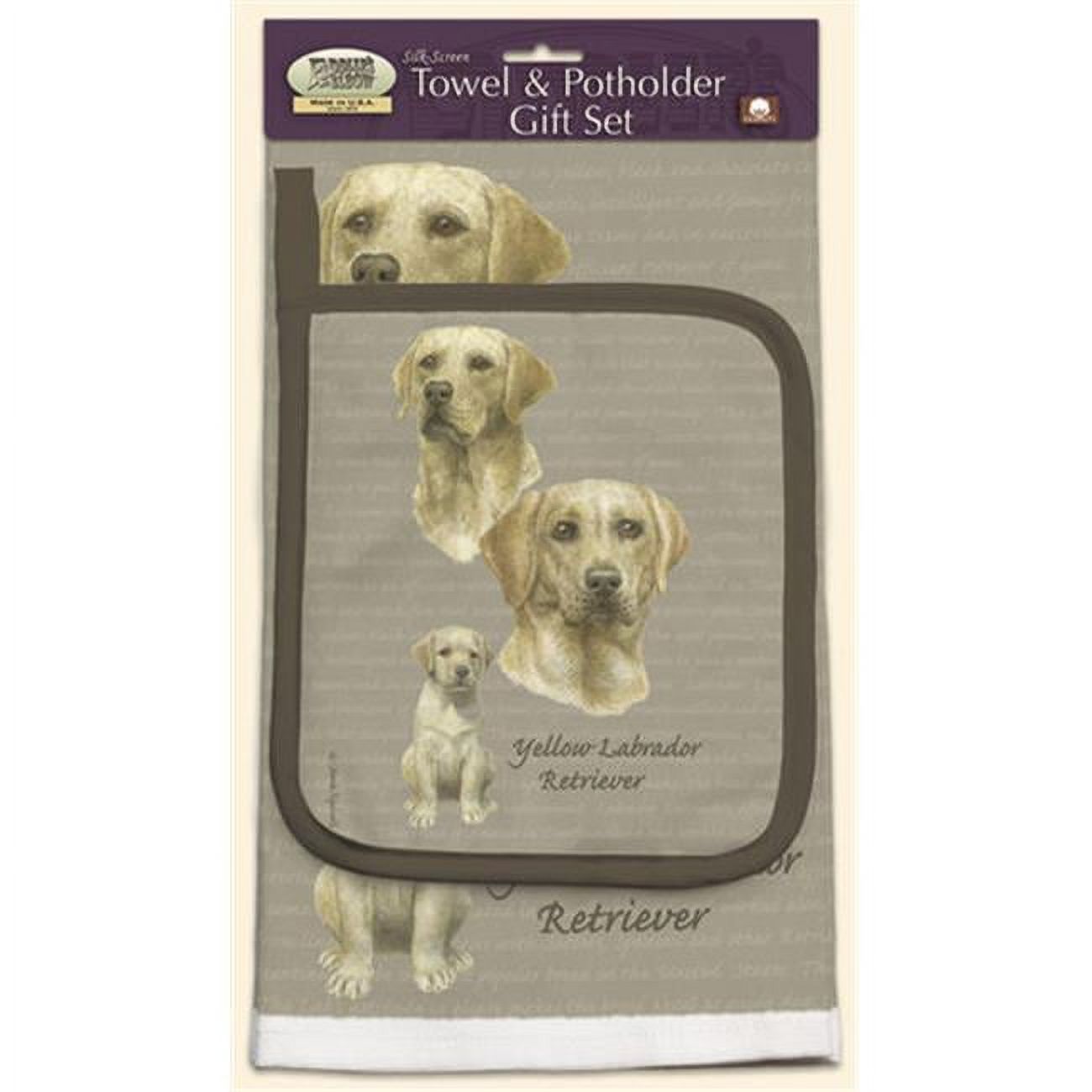 Pipsqueak Productions DP980 Dish Towel and Pot Holder Set Labrador
