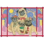 بطاقات Pipsqueak Productions Pug Holiday Boxed