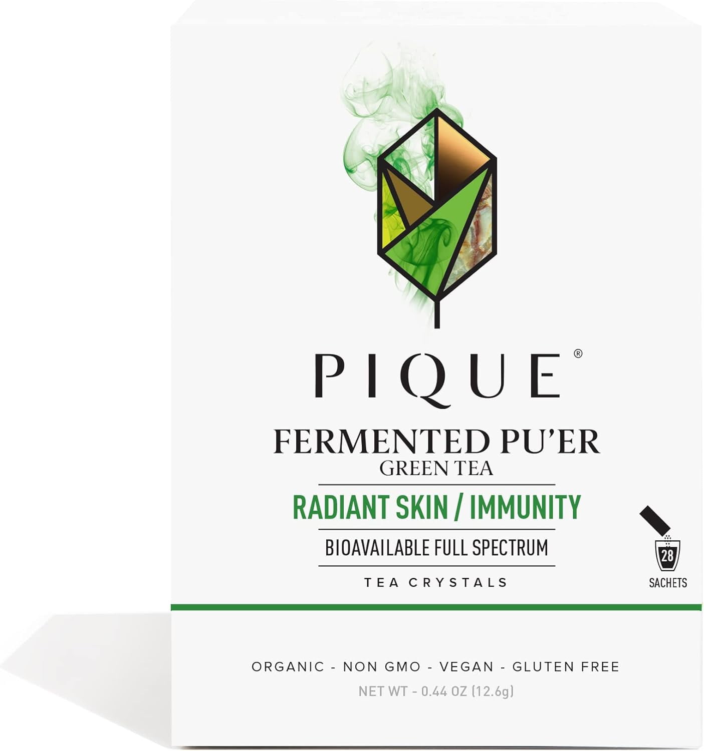 Pique Organic Fermented Pu'er Green Tea Crystals Support Radiant Skin