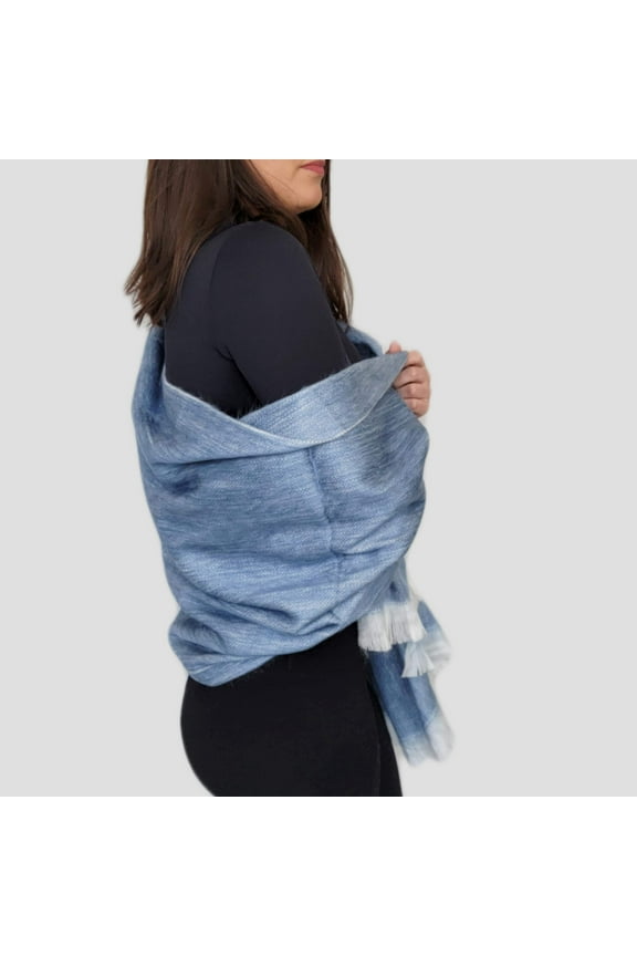 Piquero - Blue Alpaca Wool Shawl