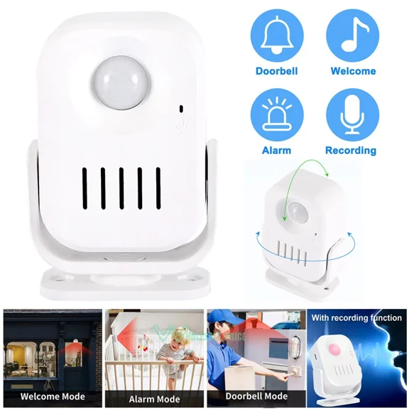 Pir Motion Detector Store Alarm Welcome Doorbell Home Security Sensor Loud Siren