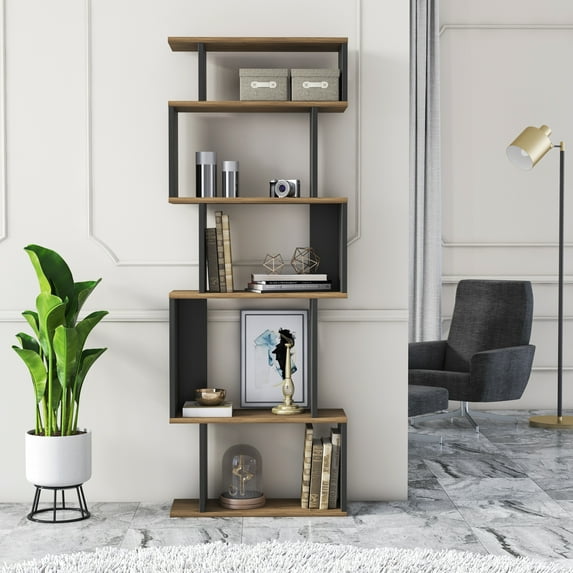 Piramide 5-Tier Book Shelve | Free Standing Wood Bookcase