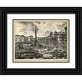 thumbnail image 1 of Piranesi 18x15 Black Ornate Wood Framed with Double Matting Museum Art Print Titled - Veduta della Piazza della Rotunda, 1 of 4