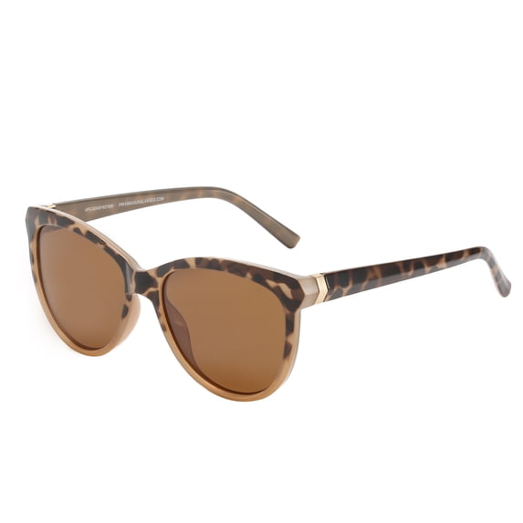 Piranha Eyewear Adelaide Painted Demi Cat Eye Sunglasses with Polarized Brown Lens