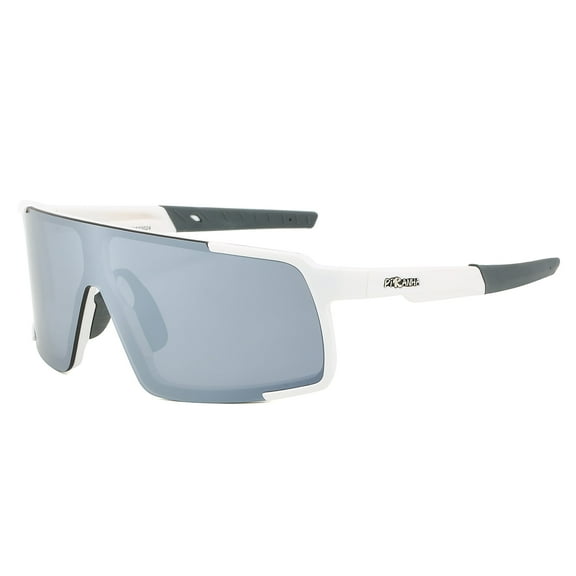 Piranha Eyewear Arthur II White Sports Sunglasses with Gray Shield Lens