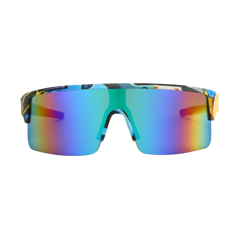 Piranha Benjamin Shield Sports Sunglasses Multicolor Mirror Lens for Large Fit Walmart