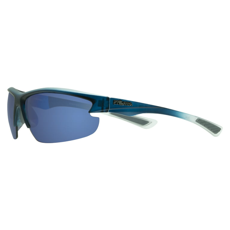 Piranha Eyewear Callisto Gradient Blue Sport Sunglasses with Blue Mirror  Lens 